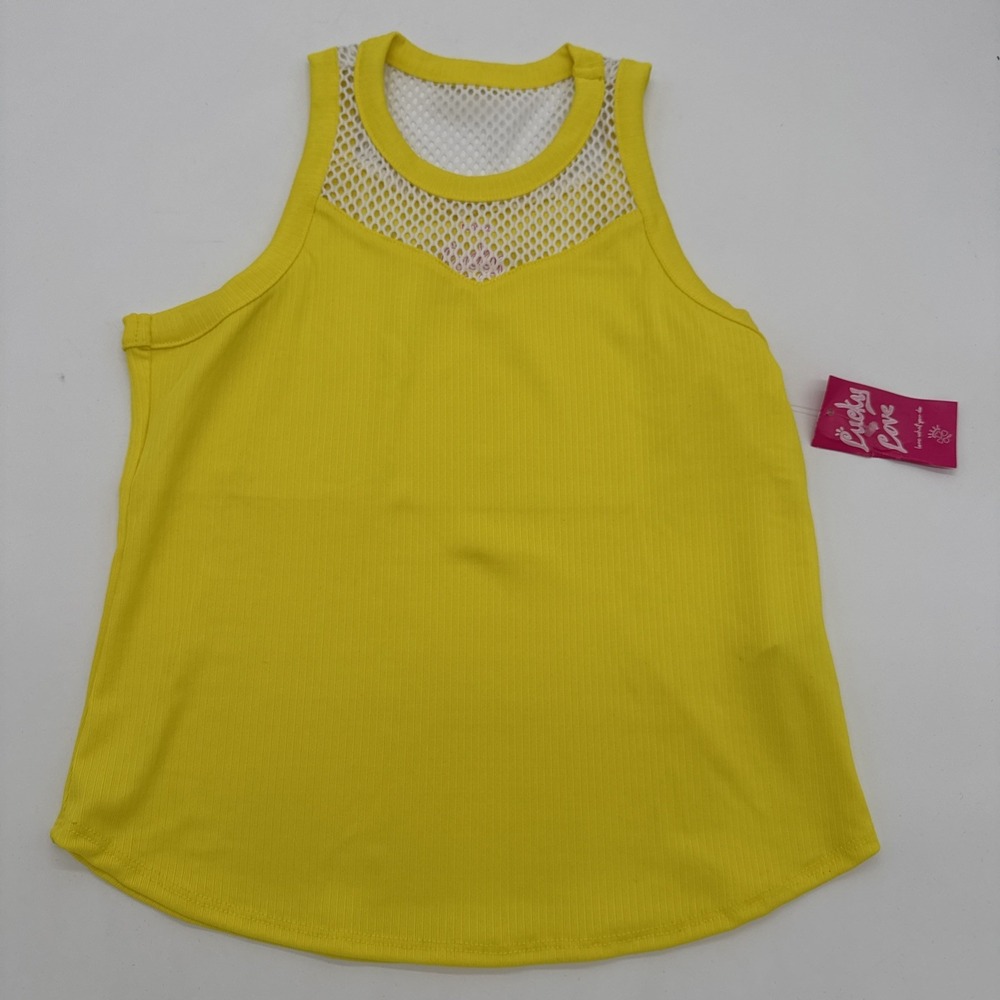 New Lucky In Love‎ Girls Large 10-12 Mesh Tank Shirt Tennis Golf New With Tag